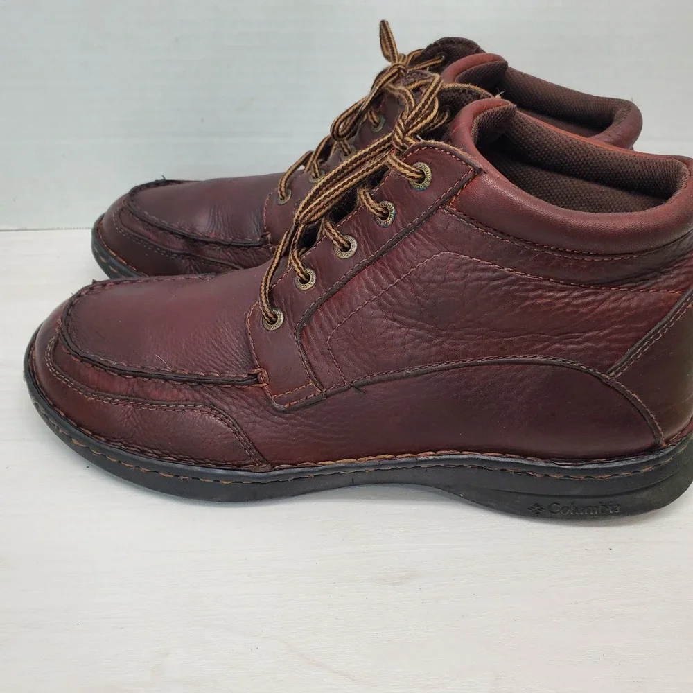 Columbia Wayne Mens 13 US Leather Ankle‎ Boots Lace Up Brown Comfort System